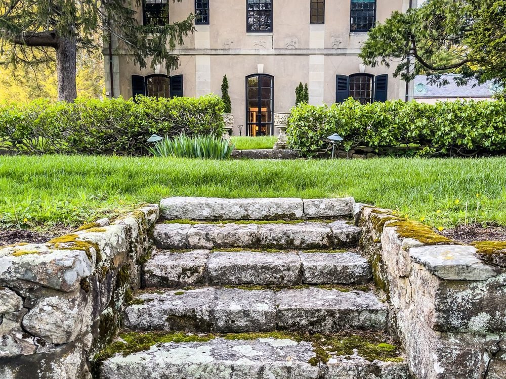 Natural stone garden steps
